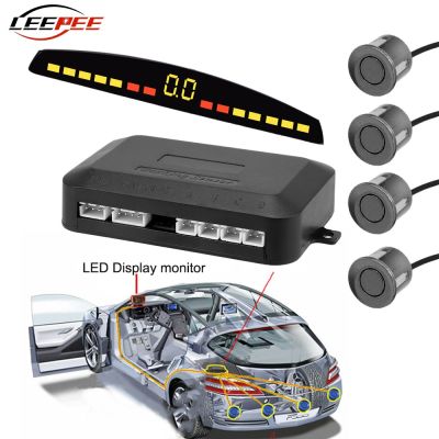 12V Car Parktronic PDC Distance Control Kit Parking Sensors Monitor System Radar Detector LED Display Auto Accessories Universal Alarm Systems  Access