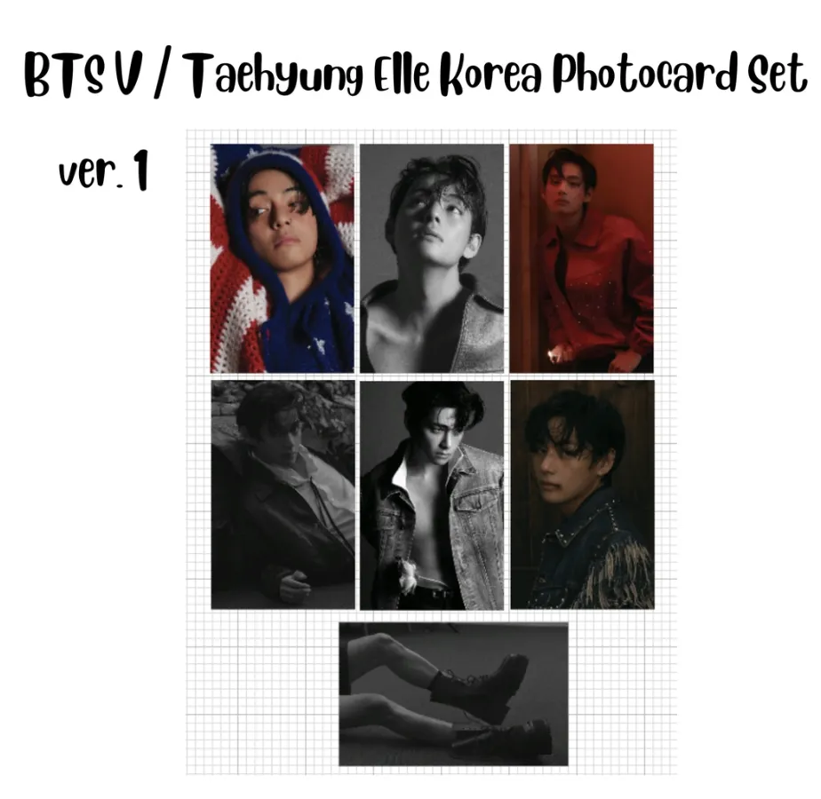 Kim Taehyung CELINE ELLE Photoshoot Photocards Unofficial 