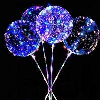 【cw】 10Pcs ​LED Up Bobo 20Inch Helium With Stick for Wedding Birthday Decoration Globos ！