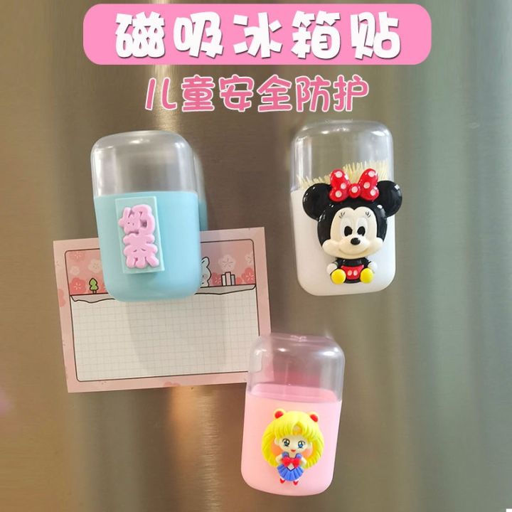 multi-functional-toothpick-box-home-personality-creative-cartoon-cute-magnetic-jar-container-refrigerator-stickers-message