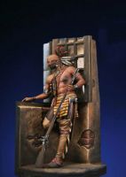 1/24 Scale Unpainted Assembly Resin Figure Kit Warrior (with base) 75mm