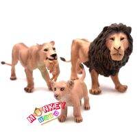 Monkey Toys - โมเดลสัตว์ Lion สิงโต พ่อแม่ลูก ชุด 4 ตัว (จากหาดใหญ่)