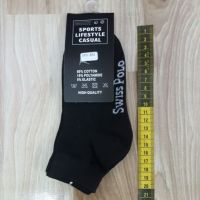 Swiss Polo 2in1 Black Ankle Socks Stokin Hitam Pendek 2Pasang AB1 AB2 AB3