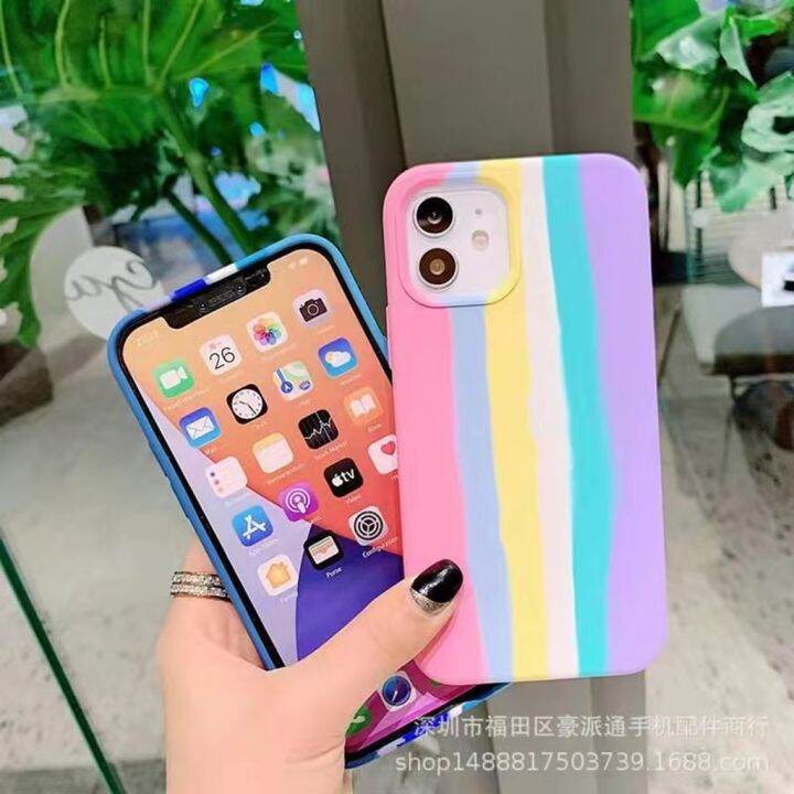 เคส-ไอโฟน-เคส-สายรุ้งไล่โทนสีนิ่ม-iphone-11-pro-max-เคสซิลีโคนสำหรับ-iphone6-6s-7-8-7plus-6plus-8plus-iphone11-iphonex