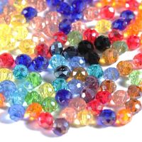 Apx 70-140pcs/Lot 4 6 8mm Rondelle Austria Faceted Glass Beads Crystal Beads Loose Spacer Beads For Jewelry Making DIY Bracelet Beads