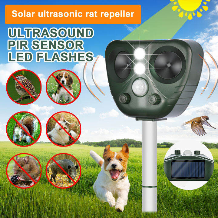 Solar Power Ultrasonic Repeller USB Animal Repellent Waterproof PIR ...