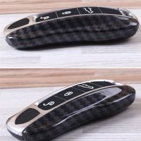 、‘】【’ ABS Carbon Fiber Style Remote Smart Key Cover Case For Porsche Cayenne G2 2018