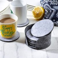 10pcs Round Felt Coaster Set Mug Placemat Pad Protector Heat Resistant Cup Mat Coffee Tea Hot Drink Holder Kitchen Accessory