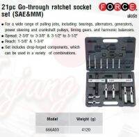 FORCE 21pc Go-through ratchet socket set (SAE&amp;MM) Model 666A03