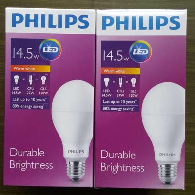 Philips High Lumen หลอด LED (14.5W) เกลียว E27 แสง Cool Day Light หลอดประหยัดไฟ ทรงกลม รุ่น สว่างพิเศษ แพ็ก 2