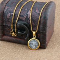 【CW】◕  2Pcs San Benedetto Medal Pendant Necklaces Belief Jewelry A-278f