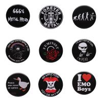 【HOT】✎✸ Tinplate Soft Pin Cartoon Death Punk Badge backpack Jewelry Accessories