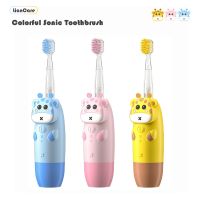 ¤۞ For 3-12 Ages Childrens Sonic Electric Toothbrush Battery Colorful LED Sonic Kids Tooth Brush Smart Timer Brush Heads Gift