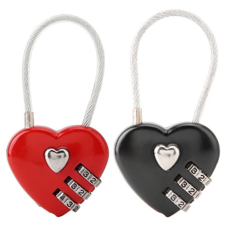ลดล้างสต๊อก-กุญแจล็อครหัสผ่านรูปหัวใจ-3-หลักสําหรับกระเป๋าเดินทาง-รักล็อค-ราคาส่ง-ขายดี