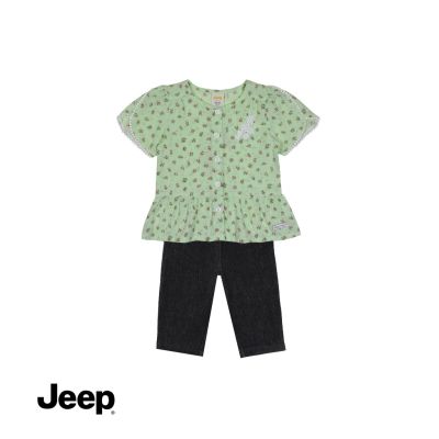 Jeep BABY GIRL 2-IN-1 เสื้อเบลาส์ แขนสั้น และชุดขายาว สําหรับเด็กผู้หญิง 773442-770161 br