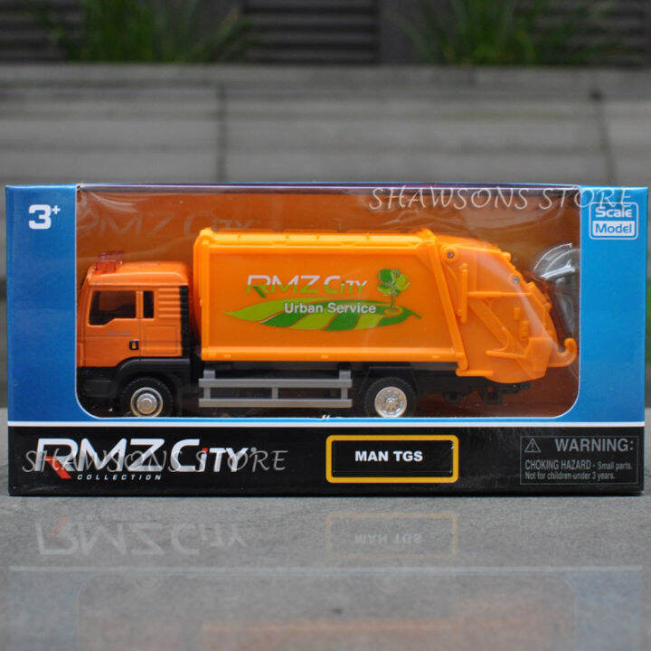 rmz-city-1-60-scale-diecast-metal-man-tgs-garbage-cleaning-truck-vehicle-model-dumpcart