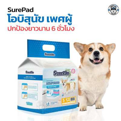 SurePad Male Wraps โอบิสุนัขตัวผู้ ผ้าอ้อมรัดเอว