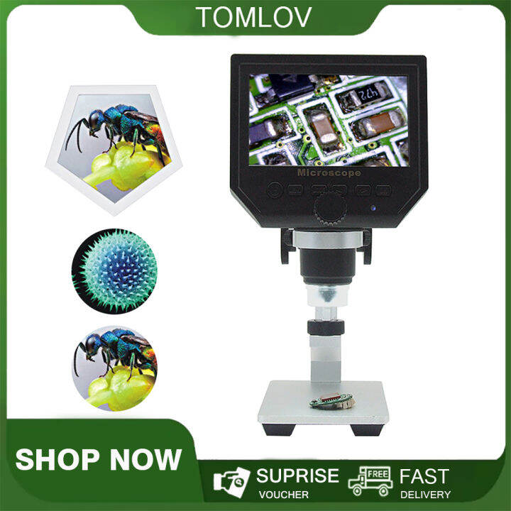 Tomlov Microscope TOMLOV G600 4.3 Inch Digital Microscope, Professional Electronic ...