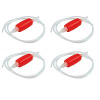 4Pcs 2 Meter Red Syphon Tube Hand Fuel Pump Gasoline Siphon Hose Gas Oil Water Fuel Transfer Siphon Pump