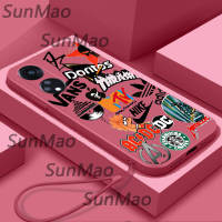 เคสโทรศัพท์ OPPO Reno 8T 5G แนวโน้ม Graffiti ตรงขอบซิลิโคนอ่อนนุ่ม