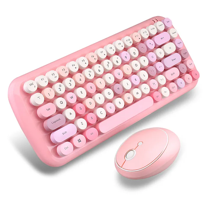 Keyboard Mouse Combo Wireless 24g Mixed Color 84 Key Mini Keyboard