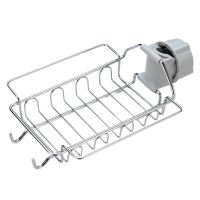 Kitchen Faucet Sponge Holder, Stainless Steel Storage Rack Hanging Sink Organizer for Soap Sponge Brush Scrubber Sink