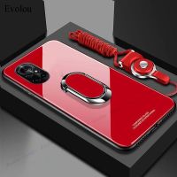 Mirror Tempered Glass Protective Phone Case For Nova 8 Pro Magnetic Ring Holder Hard Back Cover For Huawei Nova 8 SE 8i 9 Pro