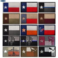 Texas Flag USA Texas Red and White Orchid Flag Badge Military Patches for Clothing Tactical Patch Sewing Embroidery Embroidered Adhesives Tape