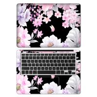 สติกเกอร์ปิดรูปลอกสองด้านลายแล็ปท็อปดอกไม้สำหรับ Macbook,10 11 12 13 14 15 15.6 16 17.3นิ้ว /Lenovo HP Asus/acer/dell