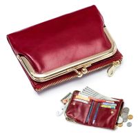 Genuine Leather Fashion Women Purse Hasp Girls Wallets Card Holder Luxury Designer High Capacity Money Bag Top Quality Purses