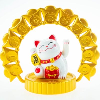 สินค้าใหม่ Lucky Cat แมวกวัก ขนาด 4นิ้ว สีเงิน แมวกวักญี่ปุ่น แมวกวักนำโชค แมวกวักโซล่าเซล ไม่ต้องใส่ถ่าน