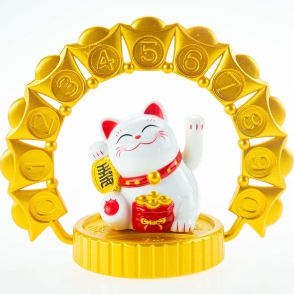 สินค้าใหม่-lucky-cat-แมวกวัก-ขนาด-4นิ้ว-สีเงิน-แมวกวักญี่ปุ่น-แมวกวักนำโชค-แมวกวักโซล่าเซล-ไม่ต้องใส่ถ่าน