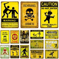 Warning Fart Zone Metal Sign Caution Do Not Enter Metal Poster Zombie Party Wall Decor Bigfoot Crossing Metal Plate