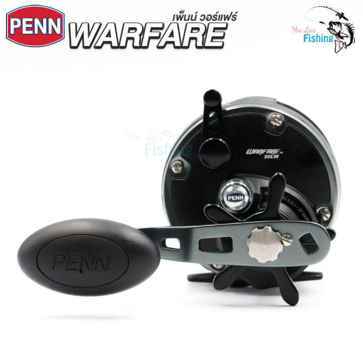 รอก-penn-warfare-รอกเบท-เหมาะสำหรับตกปลาบึก-และปลาทะเล-ขนาดใหญ่-สีดำโหดดุดัน-มี-3-เบอร์ให้เลือก-มีทั้งซ้ายและขวา