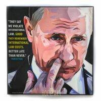 วลาดีมีร์ ปูติน Vladimir Putin ประธานาธิบดี รัสเซีย Russia รูปภาพ​ติดผนัง pop art พร้อมกรอบแและที่แขวน กรอบรูป แต่งบ้าน ของขวัญ โปสเตอร์