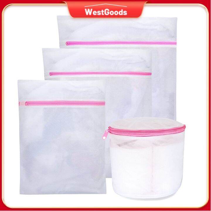 4 in 1 Washing Bags Laundry Mesh Zipped Washing Machine Bag For Bra