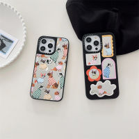 《KIKI》Original edition CASE.TIFY Cute Checkered Dog High-end Phone case for iphone 14 14pro 14promax 13 13pro 13promax High quality shockproof hard Phone case 12 12pro 12promax 11 phone case mirror design for men girl New Design