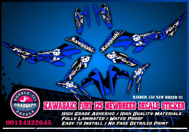 Kawasaki fury 125 Newbreed Decals Sticker Lazada PH