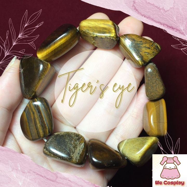 สร้อยข้อมือหิน ไทเกอร์อายส์ Tigers Eye ฟรีฟอร์ม กำไลหินนำโชค ข้อมือหินมงคล Collectible Size ขนาดใหญ่