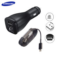 Samsung Car Charger Dual USB Fast Adapter MicroType C Cable For Galaxy S20FE S20 Note 20 Ultra S6 S7 S8 S9 S10 Note 10 Plus 9 8