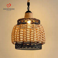 DOOMYHOME Loft Vintage Light เชือกปอโคมระย้าห้องนั่งเล่นห้องทานอาหารในครัวจี้โคมไฟ E27 Diy ไฟดรอปสำหรับร้านอาหาร Lam