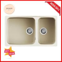 ซิงค์ฝัง 2 หลุม METRIX DELLA450 แกรนิต สีครีมGRANITE SINK 2B METRIX DELLA450 CREAM **บริการเก็บเงินปลายทาง**