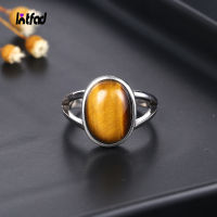 Simple Natural 10*14Mm Tiger Eye แหวน925เงินสเตอร์ลิงเครื่องประดับแหวนผู้ชายขนาดใหญ่หินเครื่องประดับ Vintage Gift