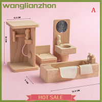 Wanglianzhon บ้านตุ๊กตาเฟอร์นิเจอร์สำหรับเด็กชุดห้องห้องอาหารห้องนั่งเล่นห้องน้ำห้องนอน