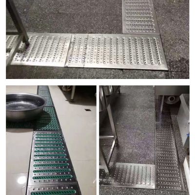 304 stainless steel kitchen sewer drain grid manhole cover rainwater grate anti-rat clear trench trench cover