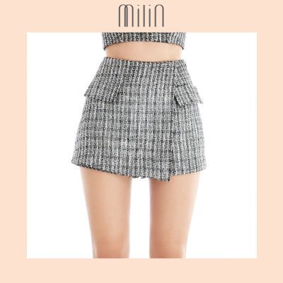 [MILIN] High waisted front wrap Hip faux pocket flaps shorts  กางเกงขาสั้นเอวสูงแต่งชิ้น ป้ายด้านหน้าแต่งฝากระเป๋า / Senseous Shorts