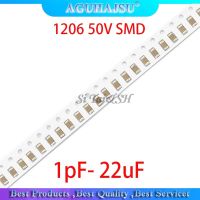 ชิปฟิล์มหนา100ชิ้น1206 50V Smd เซรามิคหลายชั้นตัวเก็บประจุ1pf- 22Uf 100nf 10nf 1Uf 2.2Uf 4.7Uf 10Uf 22pf