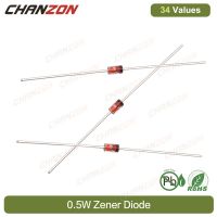 ◑✕ 34 Values 0.5W Zener Rectifier diode kit Assortment 2V 3V 3.3V 4.7V 5V 5.1V 5.6V 7.5V 10V 12V 13V 15V 18V 24V 30V 33V 200V Set