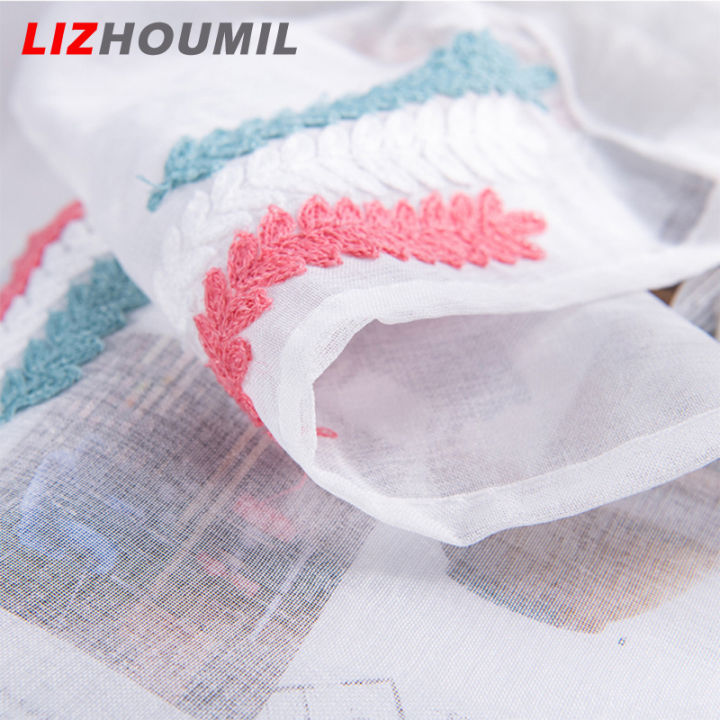 lizhoumil-ผ้าปักลายไฟฉายพกพาราวผ้าม่านสั้นสำหรับห้องครัวม่านหน้าต่างโปร่งสำหรับตกแต่งบ้าน