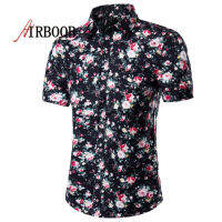 AIRBOOB เสื้อฮาวายแขนสั้นบุรุษเสื้อลายดอกไม้แบบสบายๆสำหรับคนเอเชียไซส์ M-4XL